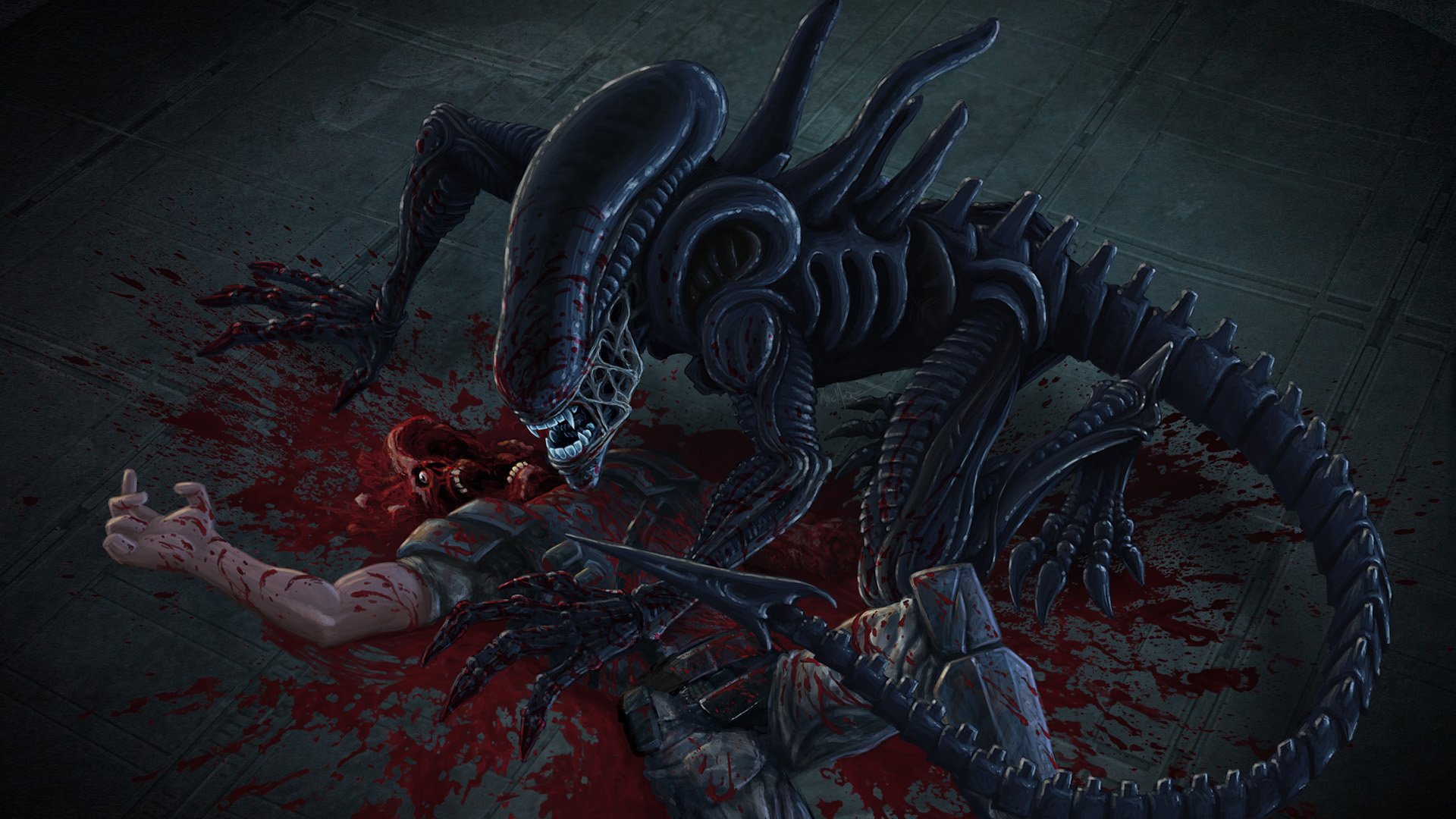 cadavere soldato alieno xenomorph