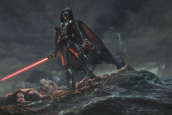 Darth Vader on the battlefield