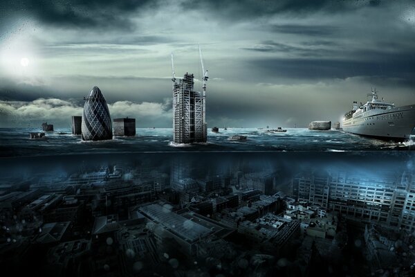 Картина рассказывающая о потопе в лондоне