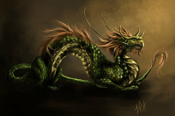 Art image of a mustachioed dragon