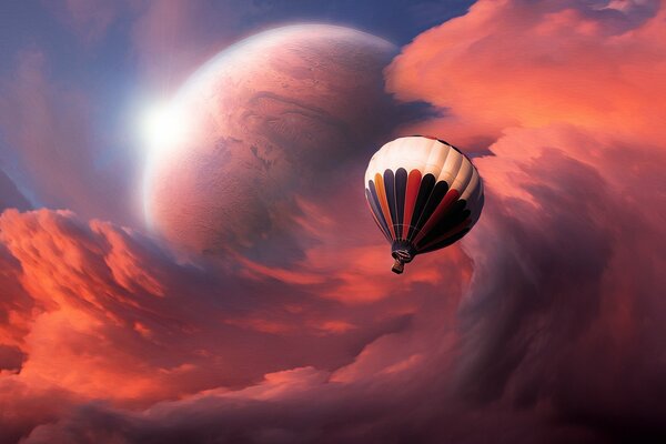 Balloon in the clouds