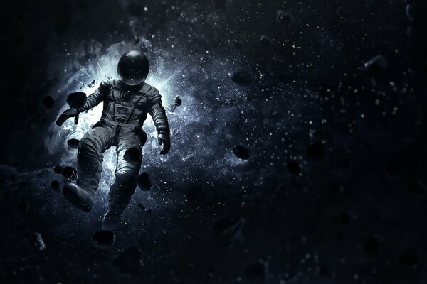 An astronaut in stellar space