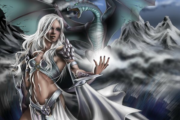 Imagen de fantasía de la señora de los dragones