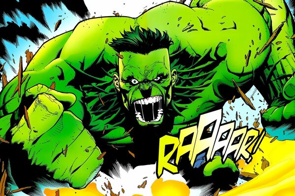 Le célèbre Hulk dans la rage de la bande dessinée