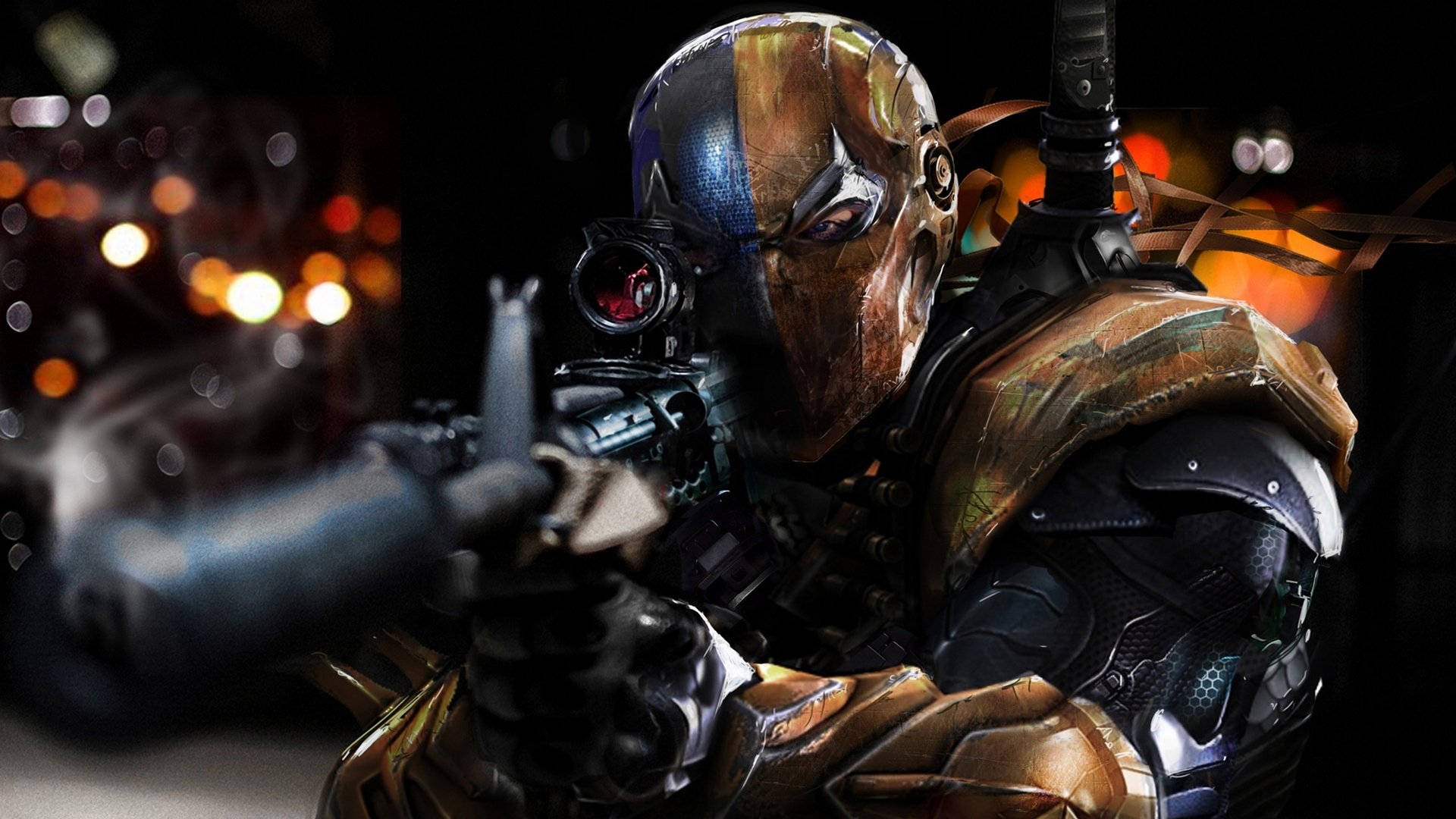 mask deathstroke slade wilson killer sniper rifle