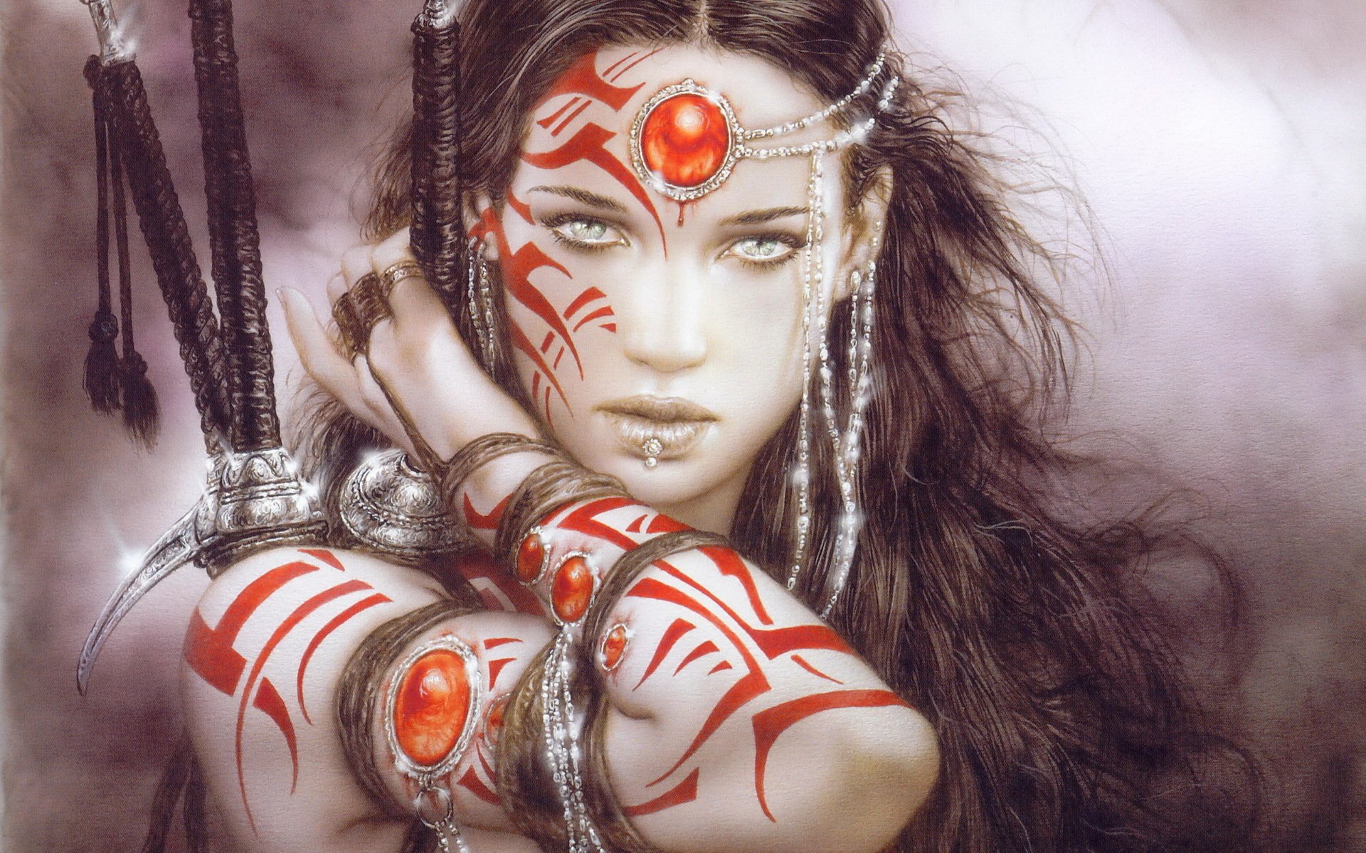 девушка luis royo драгоценности пирсинг