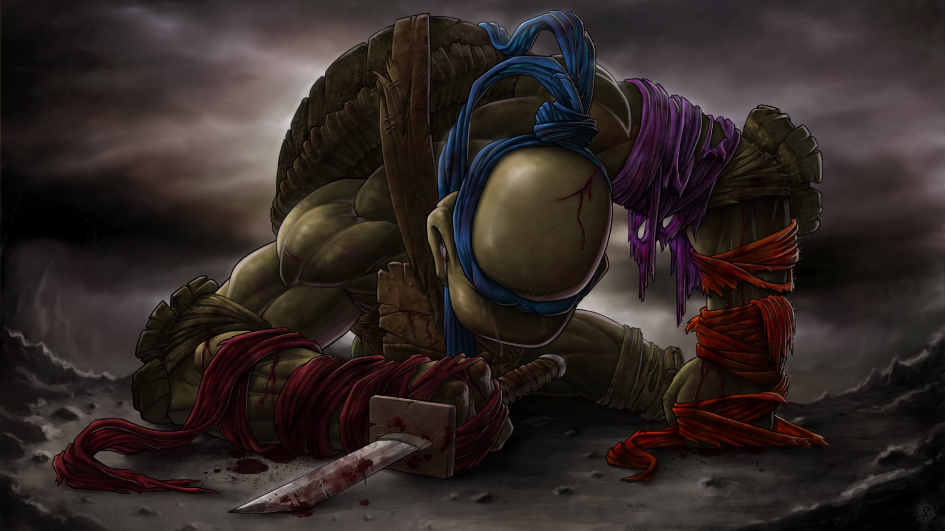 tmnt tartarughe ninja leonardo tartarughe ninja spada katana lacrime sangue