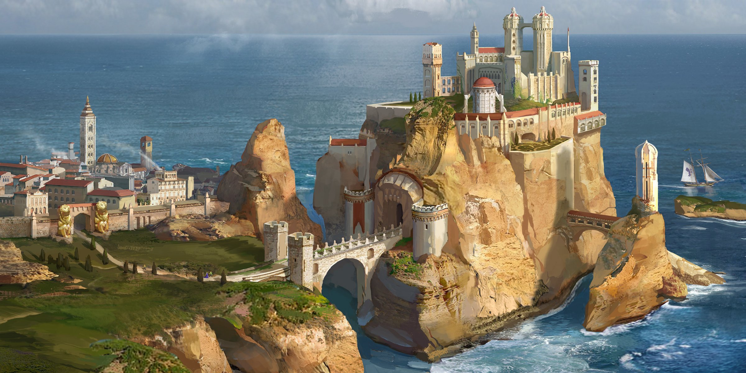 arte canción de hielo y fuego canción de hielo y fuego roca casterly casa lannister castillo costa rocas mar