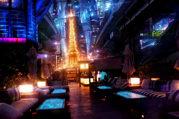 Nocny Paryż w przyszłości Michał AMM
