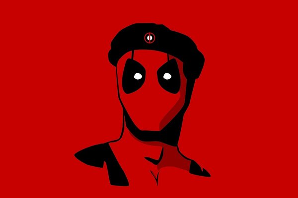 Deadpool, comic mask black beret