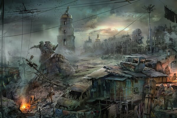Das Ende der Welt ist in der Stadt. Apokalypse. Kunst