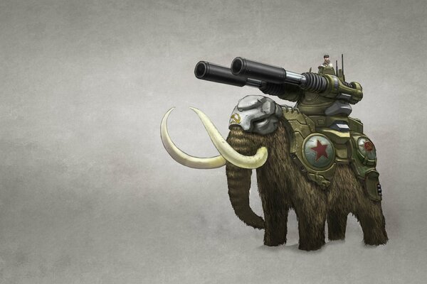 The elephant is a platform for the gun