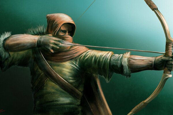 Art image of an archer with an arrow