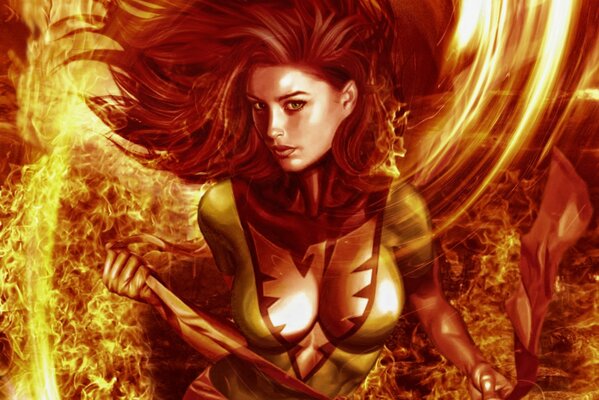 The fiery girl. Jean Grey