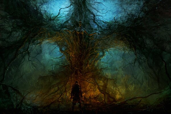 The man under the tree is an elemental