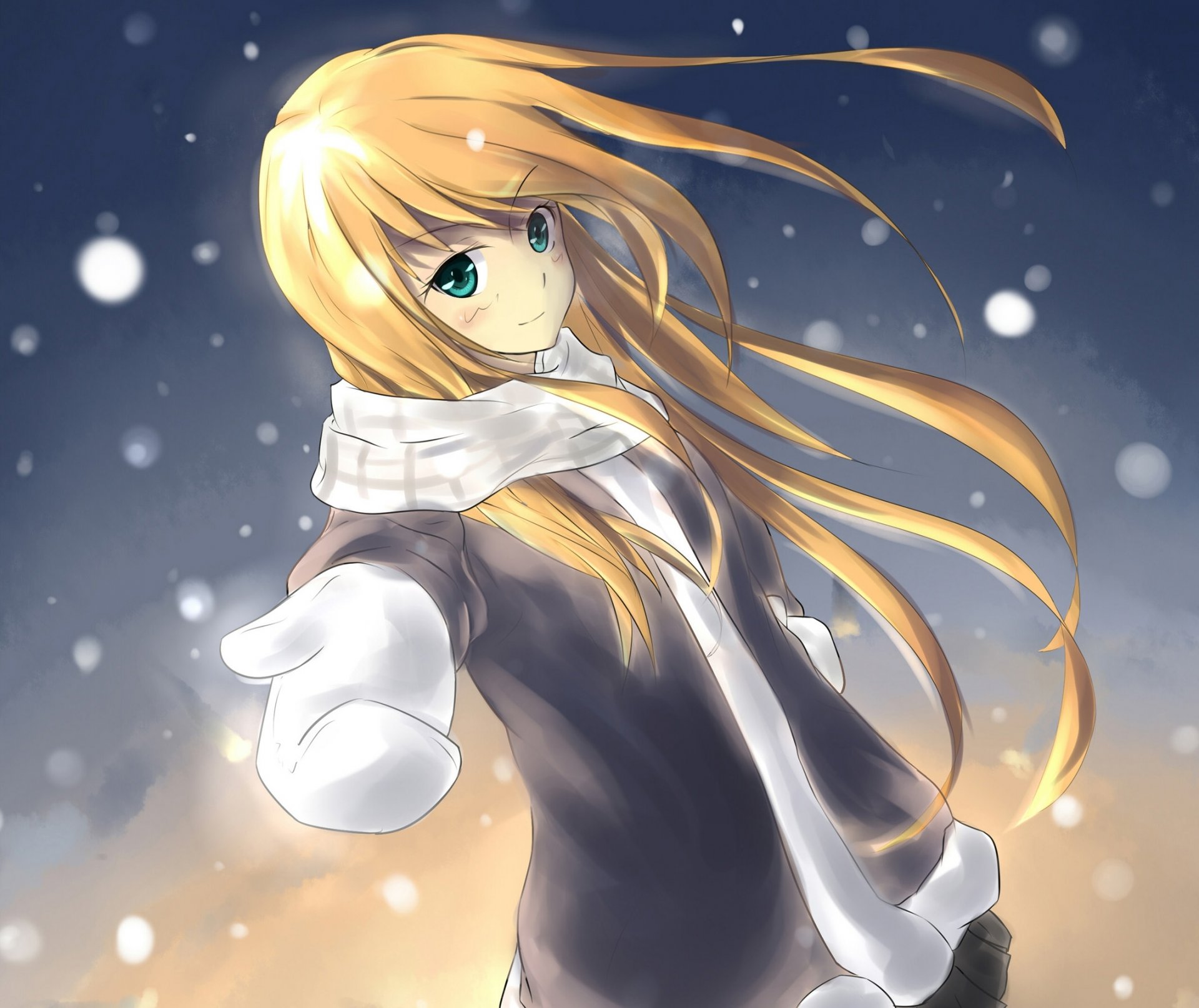 arte phantania anime bien no puede hermanita ser tan lindo no mineral no imouto ga konnani kawaii inquietante ga n kosaka kirino chica nieve invierno copos de nieve bufanda