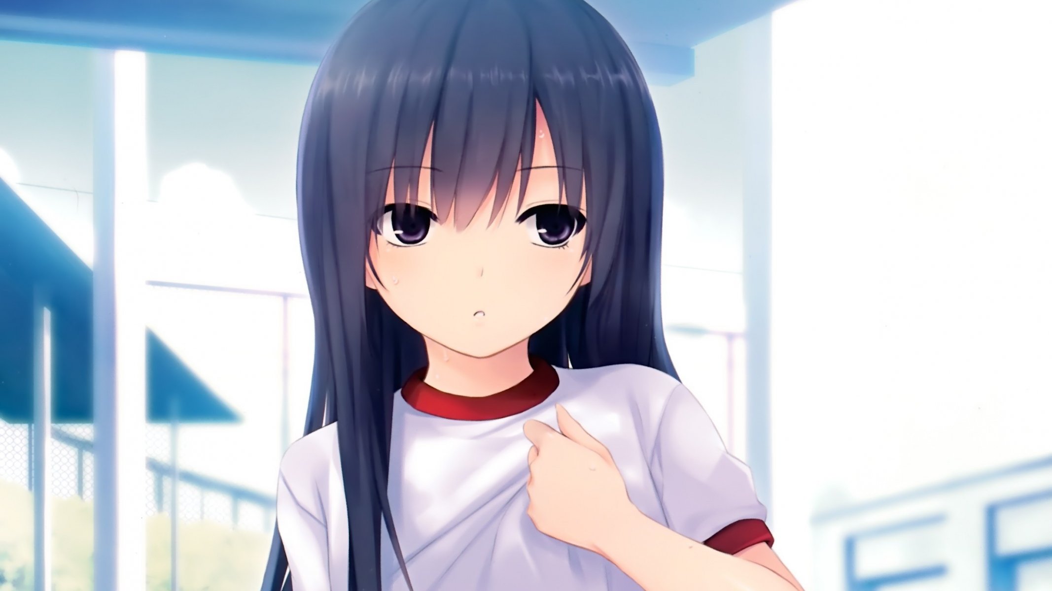 coffee-kizoku anime girl brunette eyes view