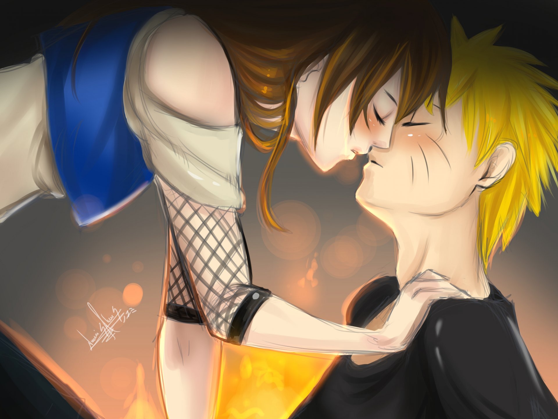 arte tiels chica mei terumi novio uzumaki naruto vergüenza beso naruto