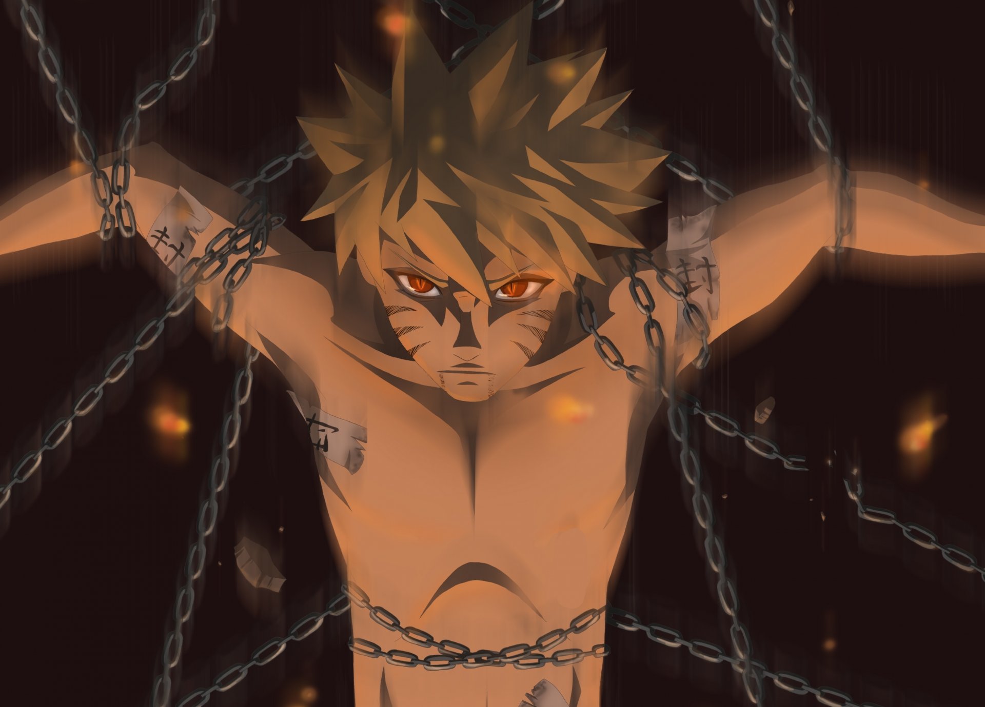 arte anime naruto uzumaki naruto ragazzo catene