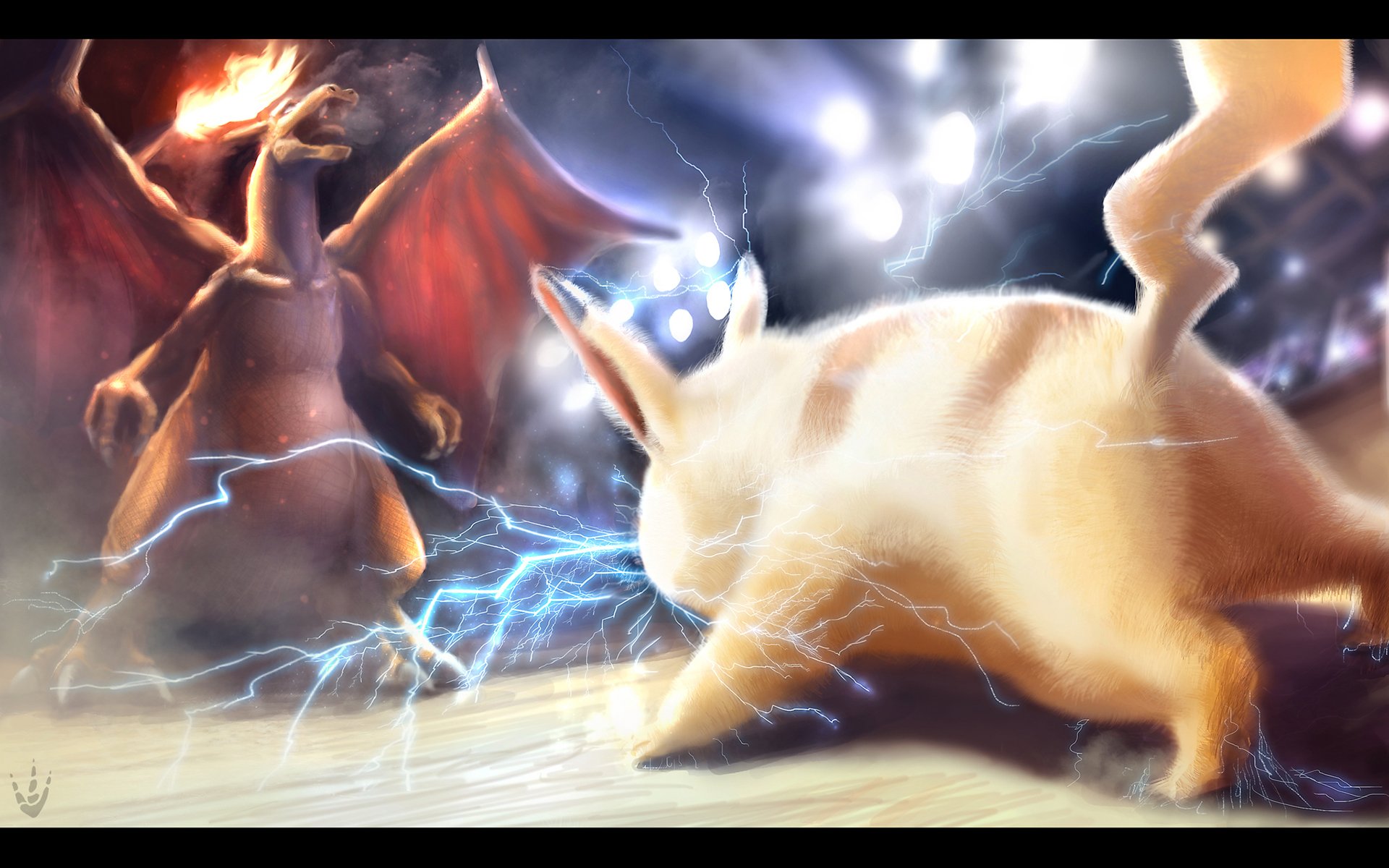 pikachu charizard pokemon charizard electricity fire battle