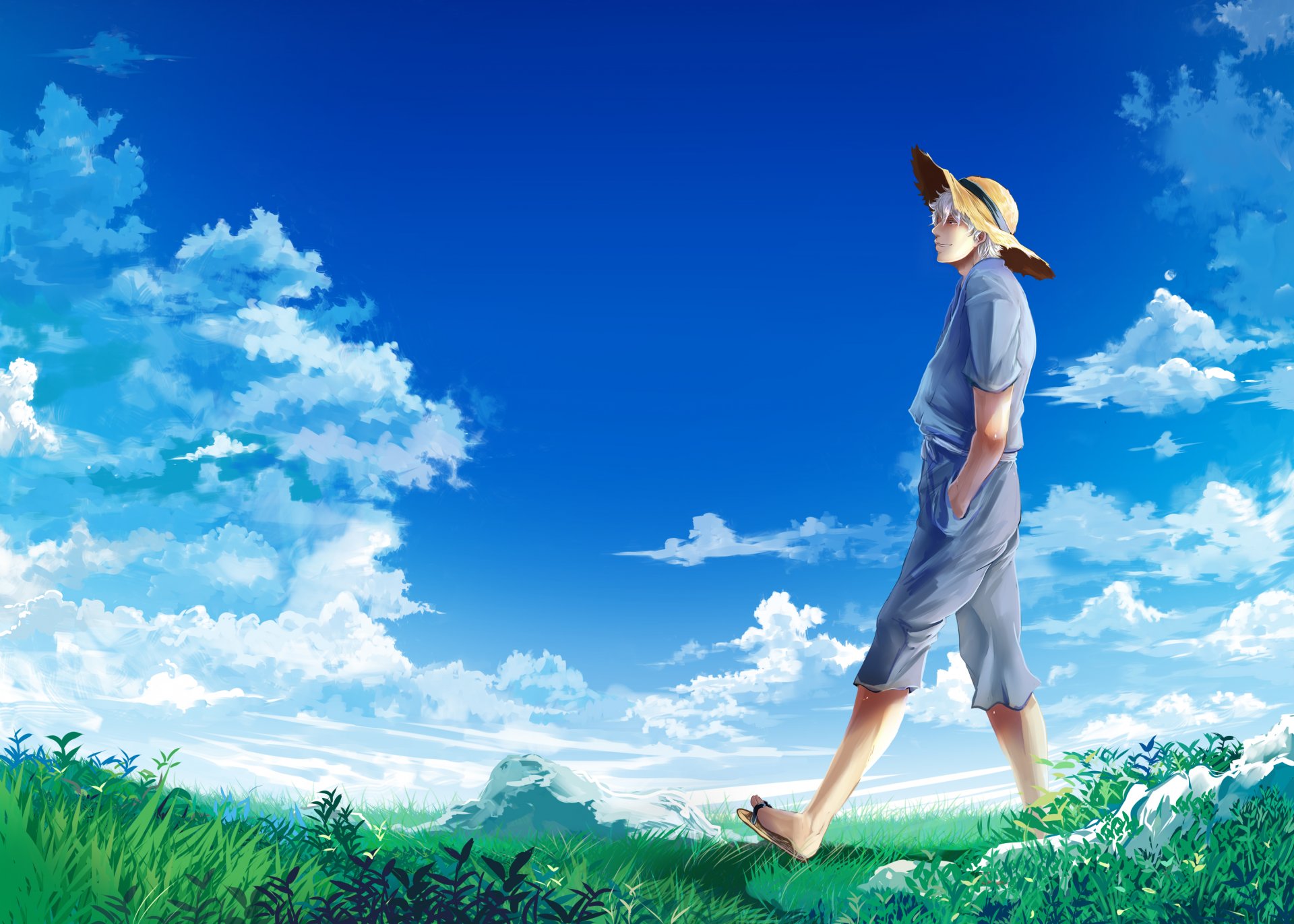 gintama sakata gintoki gintama guy pré chapeau ciel nuages