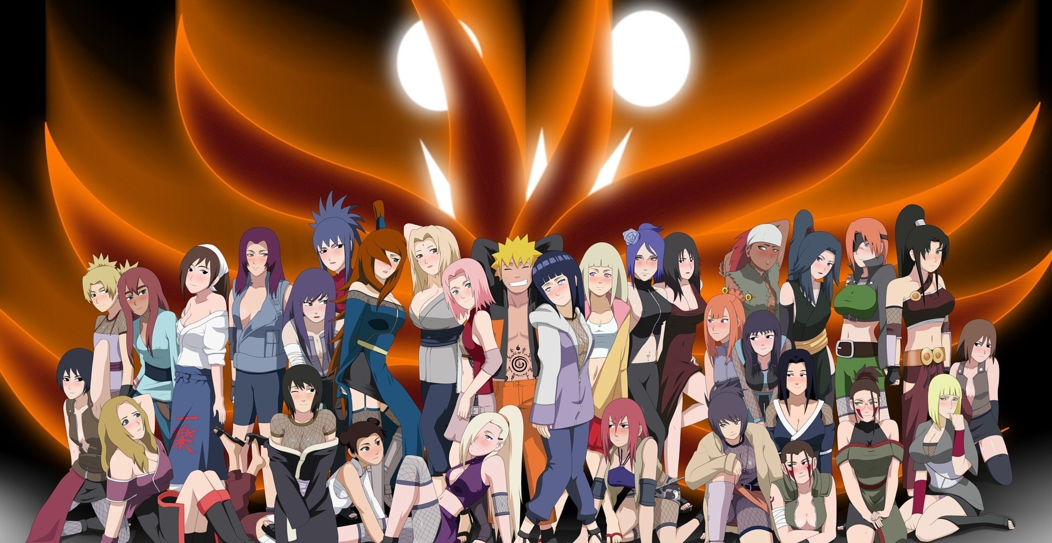 genin mizukage chunin jounin naruto uzumaki nukenin kyubi kurama kurama no yoko schwanz harem frau besetzung casting gruppe gruppe mädchen ninja kunoichi viele mädchen temari amaru ayame guren mei tsunade senju sakura haruno hallo