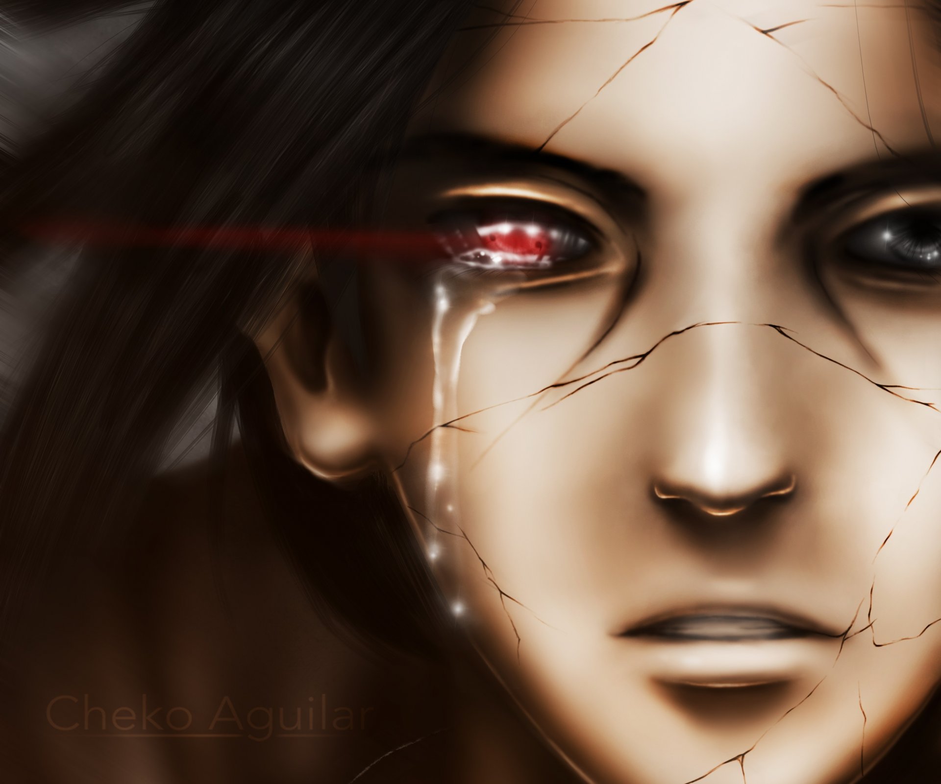 arte chekoaguilar anime naruto uchiha itachi ragazzo faccia lacrime