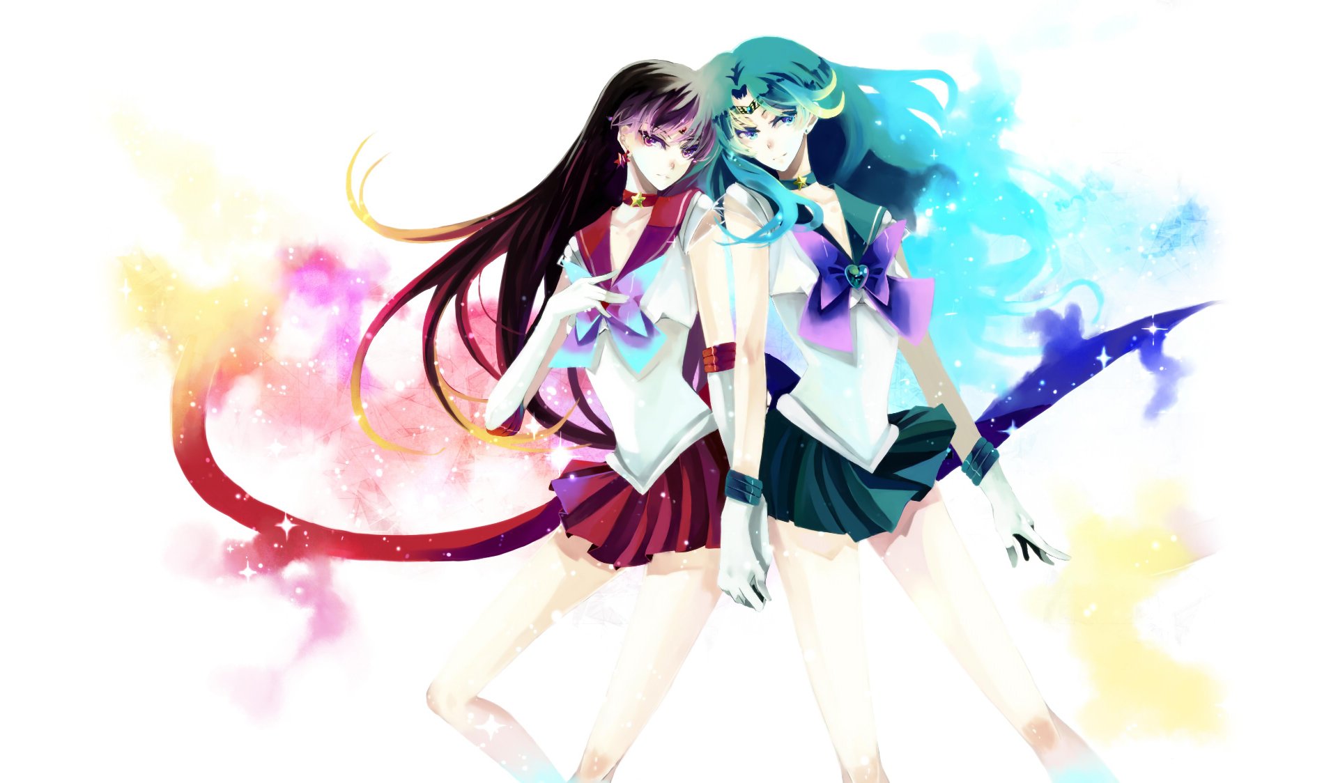 bishoujo senshi sailor moon marin mars sailor neptune filles forme arcs étoiles mars neptune