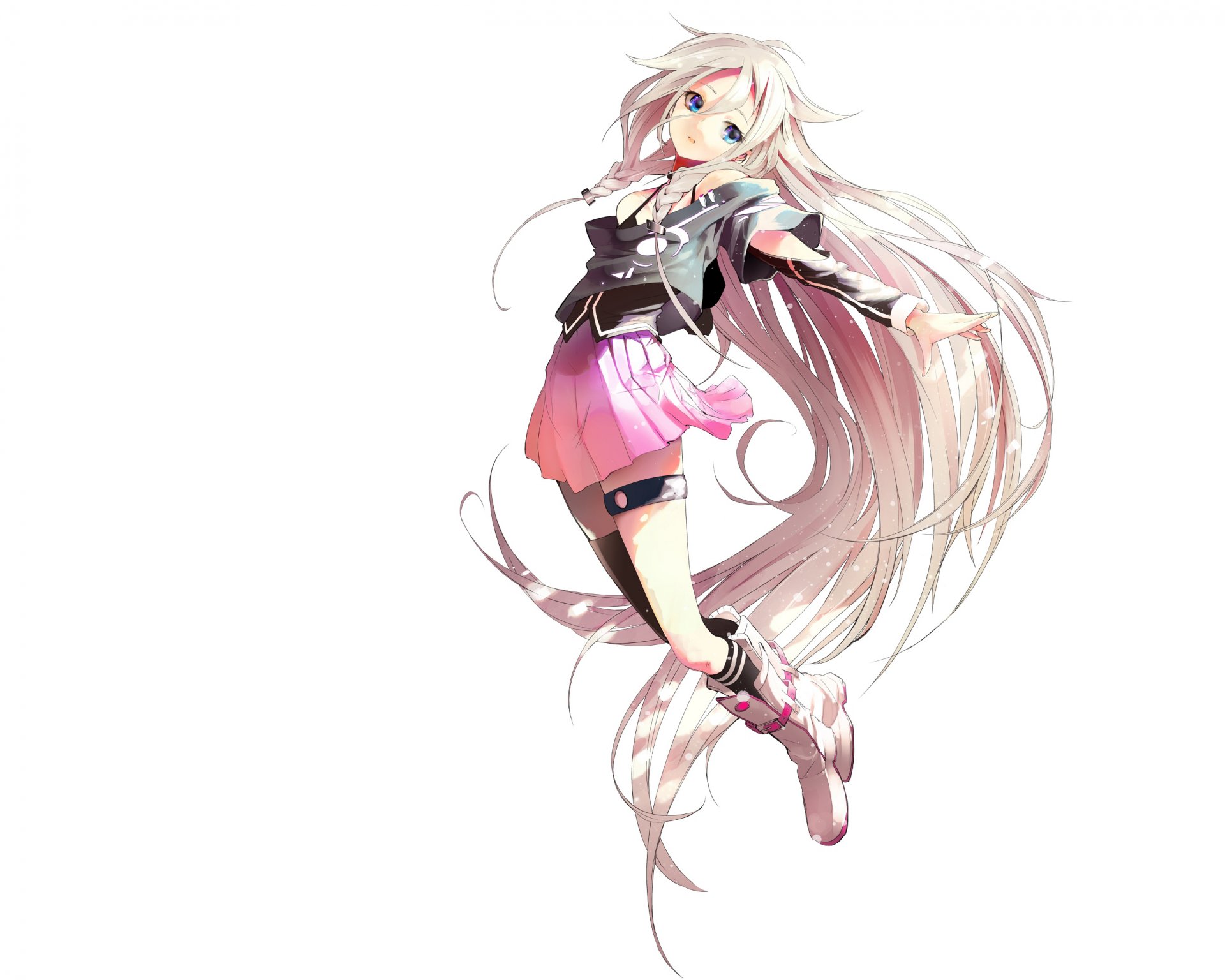 anime art girl akasaka aka ia vocaloid white background