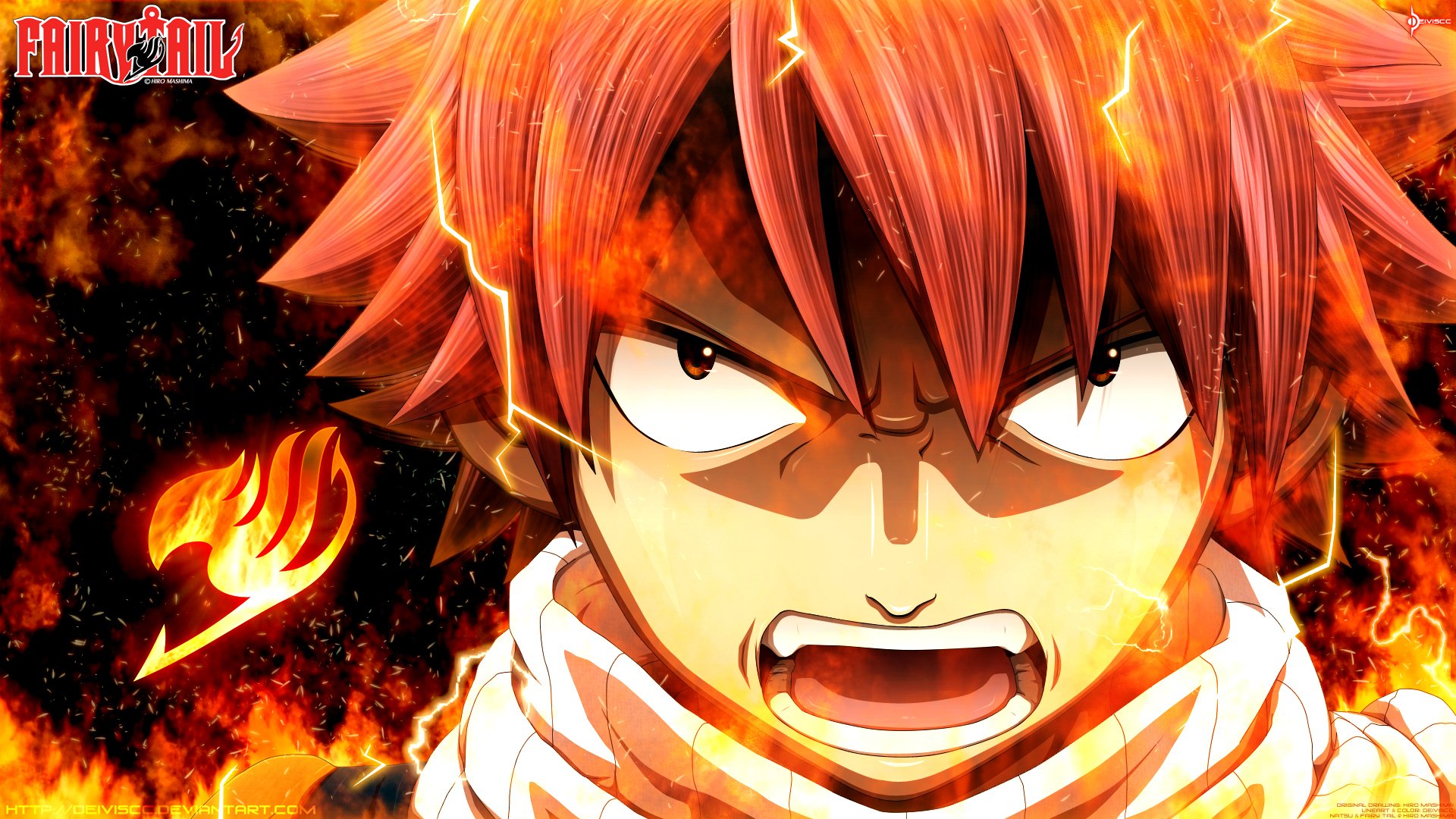 arte deiviscc anime cuento de hadas natsu dragneel cuento de hadas de la cola llama fuego furia