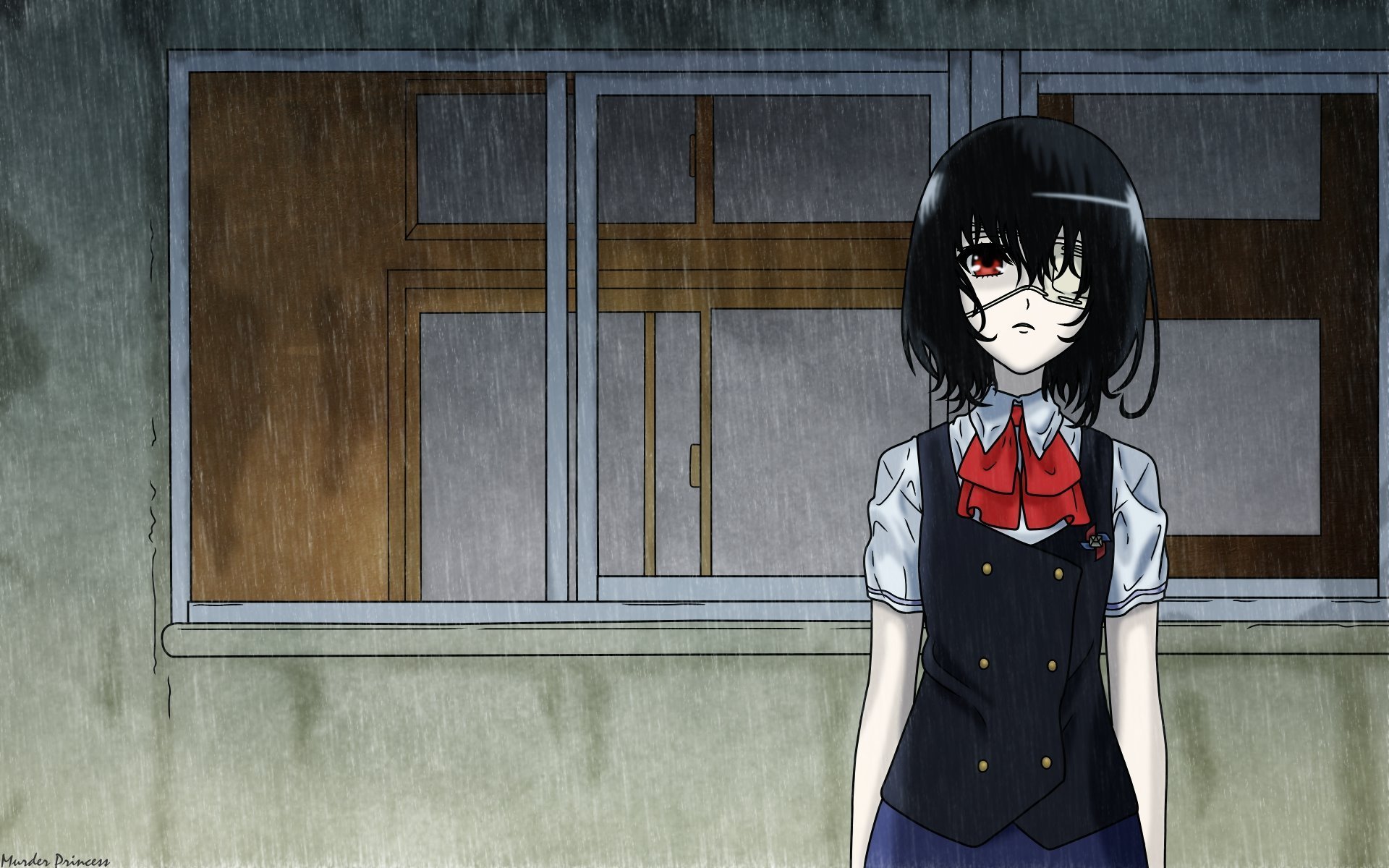 otro otro misaki mei chica vendaje lluvia otro misaki mei