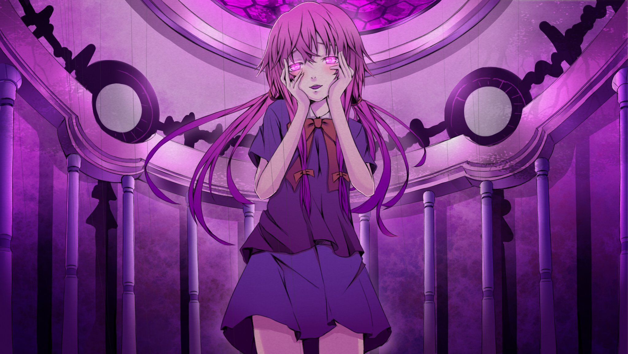 art reio reio anime mirai nikki gasai yuno girl future diary bow