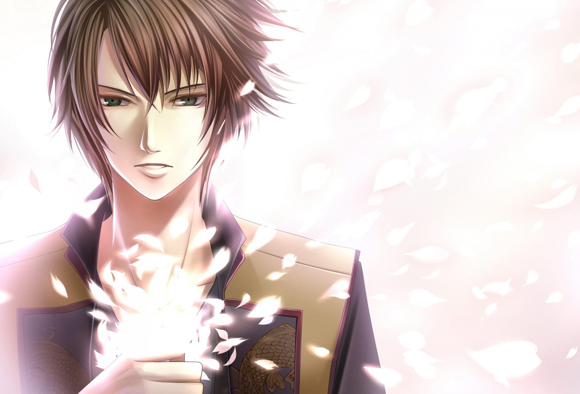 hakuouki hekketsu-roku okita souji dämonen der blassen sakura aufzeichnungen des blauen blutes kerl blütenblätter sakura ausstrahlung