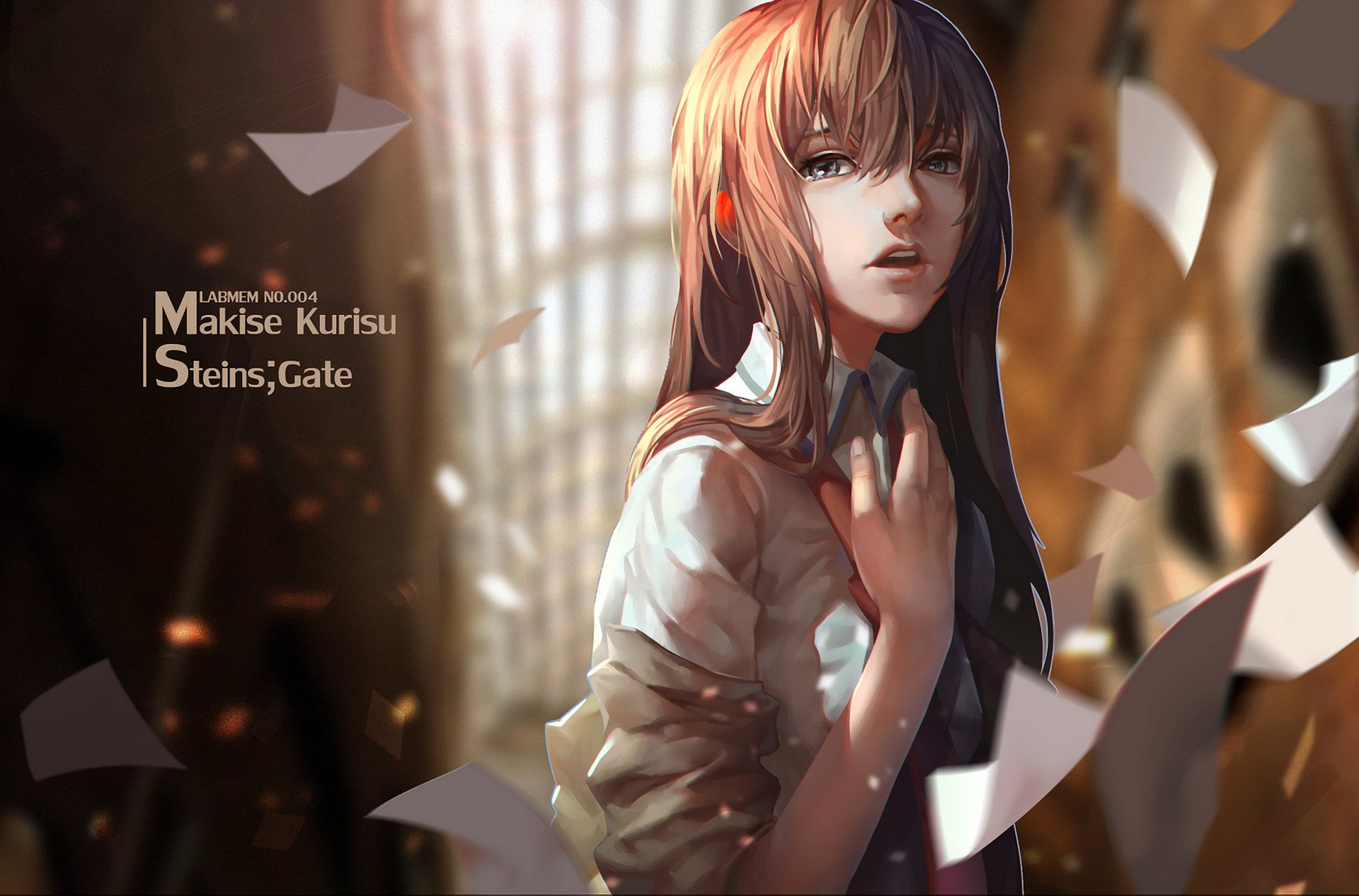 anime arte ragazza lightofheaven makise kurisu tazze; cancello di lusso