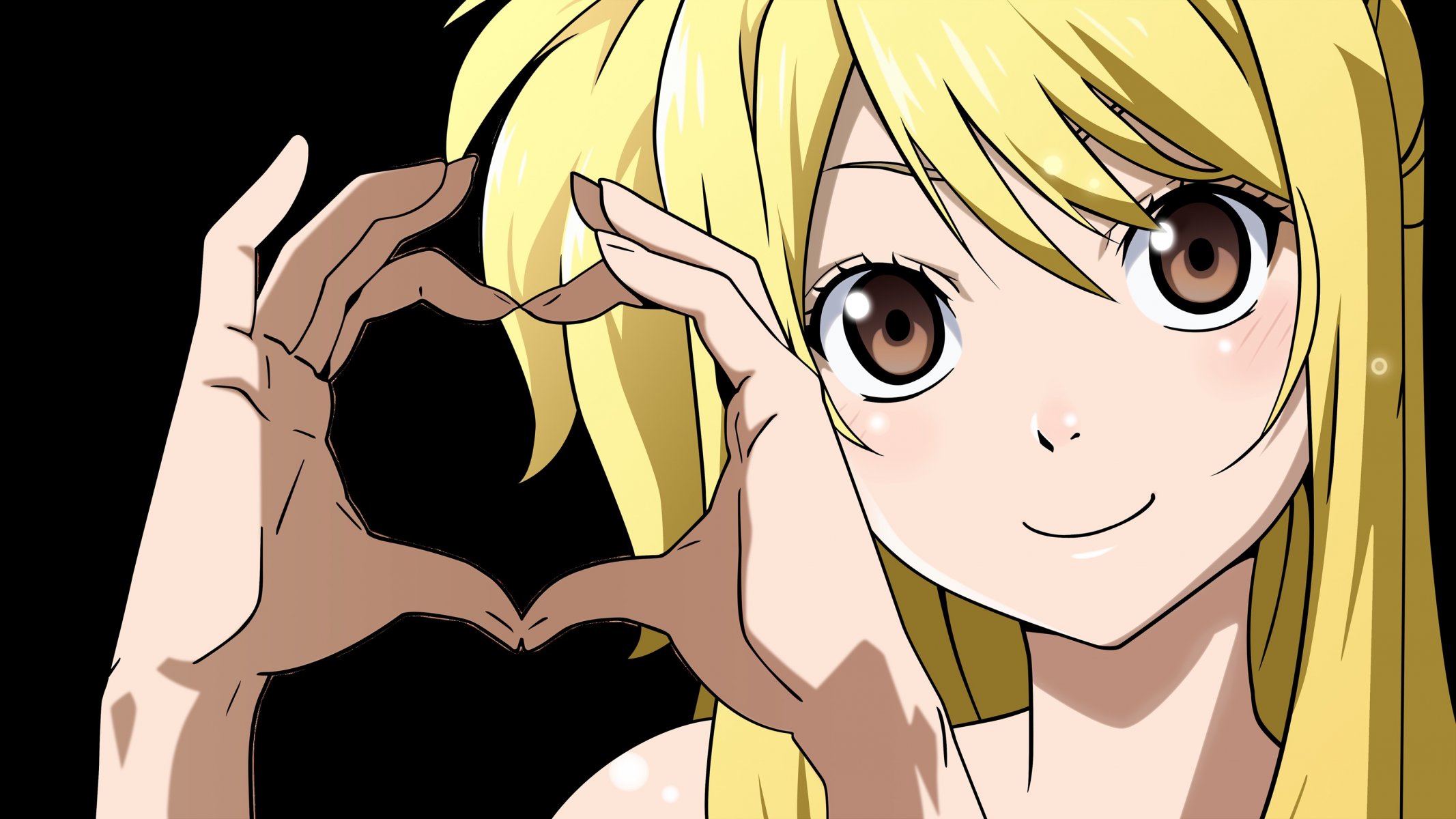 fairy tail lucy cuore mani sorriso fiaba