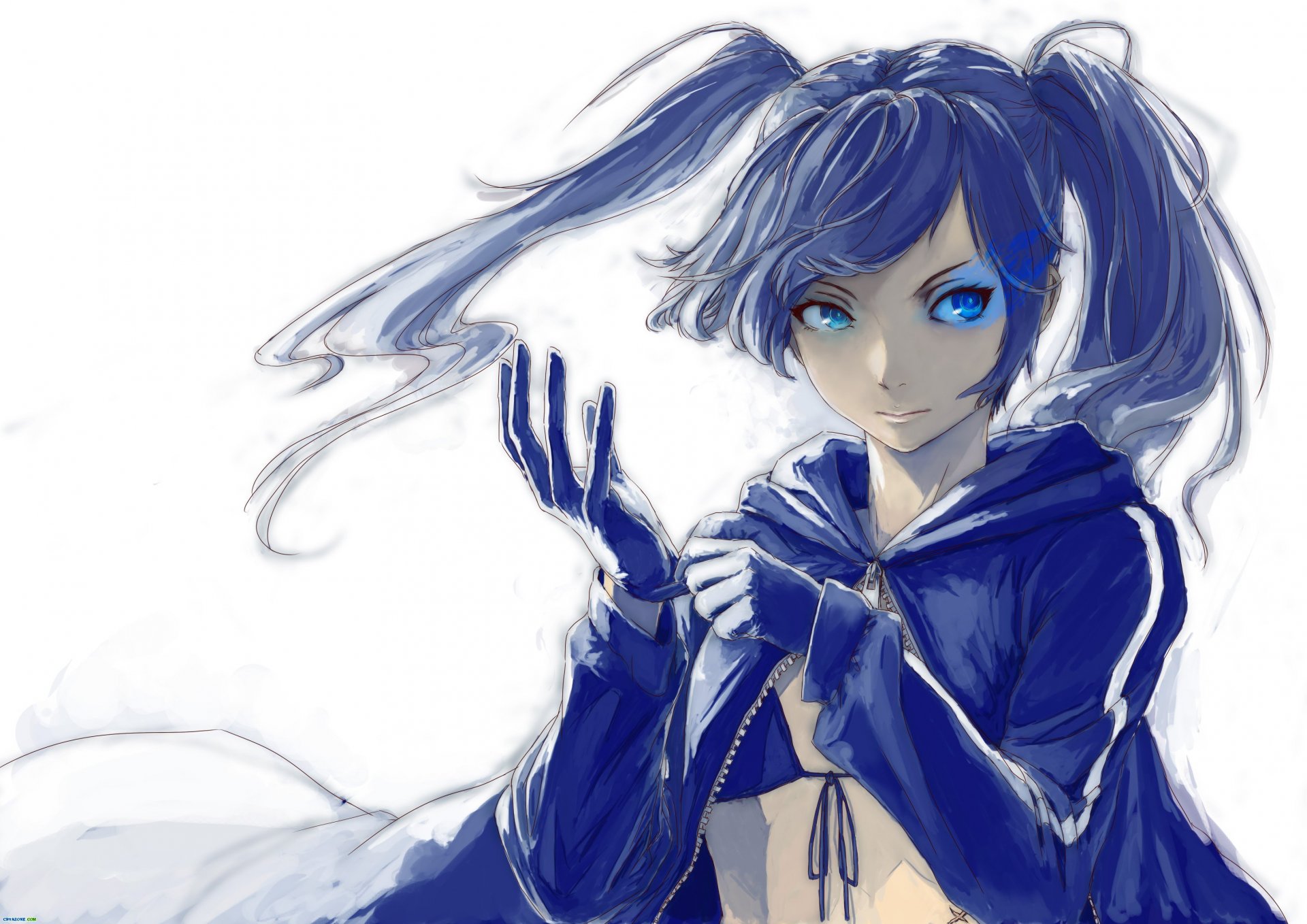 art wuliao555 anime black rock shooter mato kuroi dziewczyna black rock shooter rękawiczki