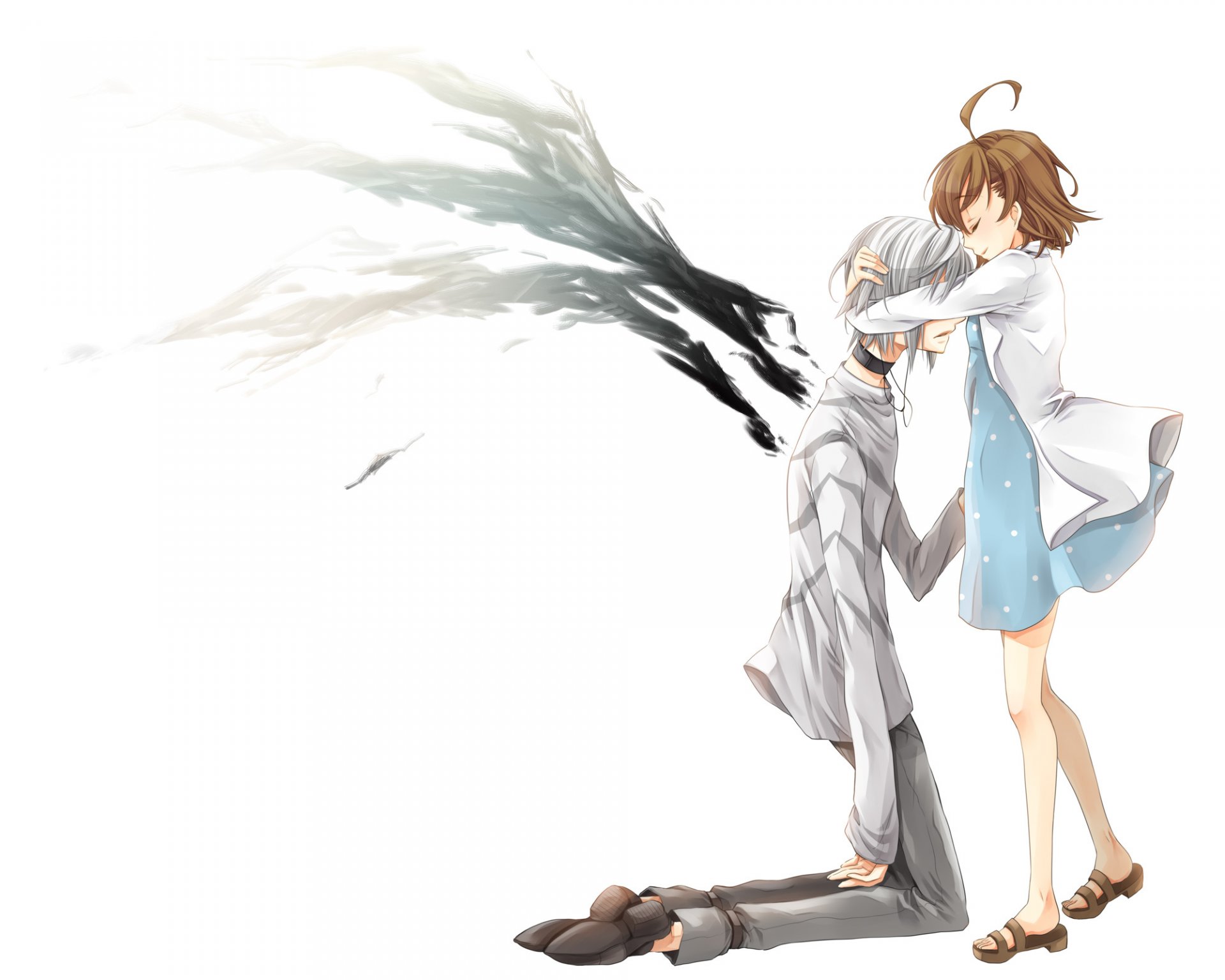 art meso anime to aru majutsu no index misaka mikoto accelerator last order index of magic guy girl wings hug