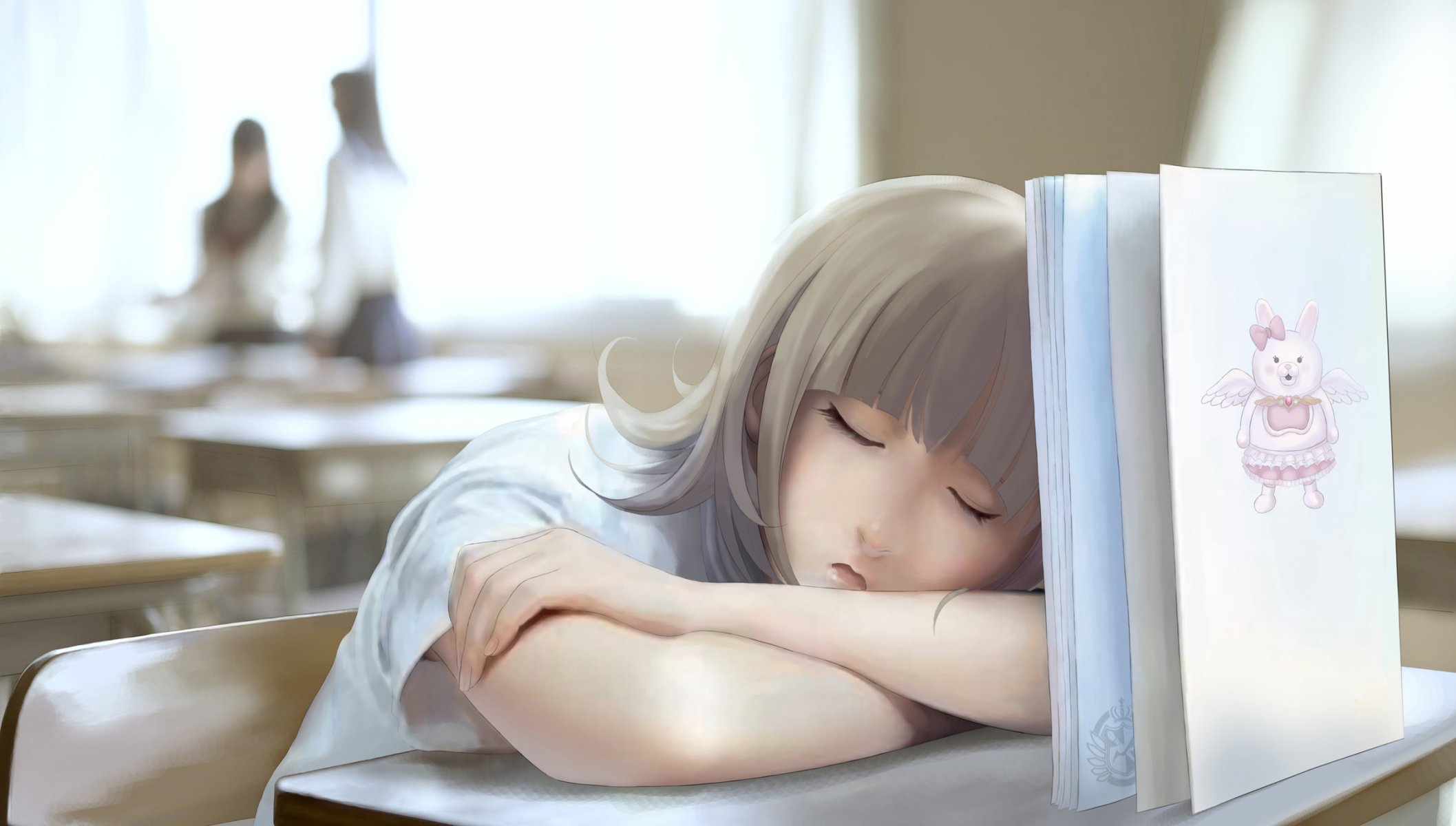 art niarko fille livre école classe sommeil dormir