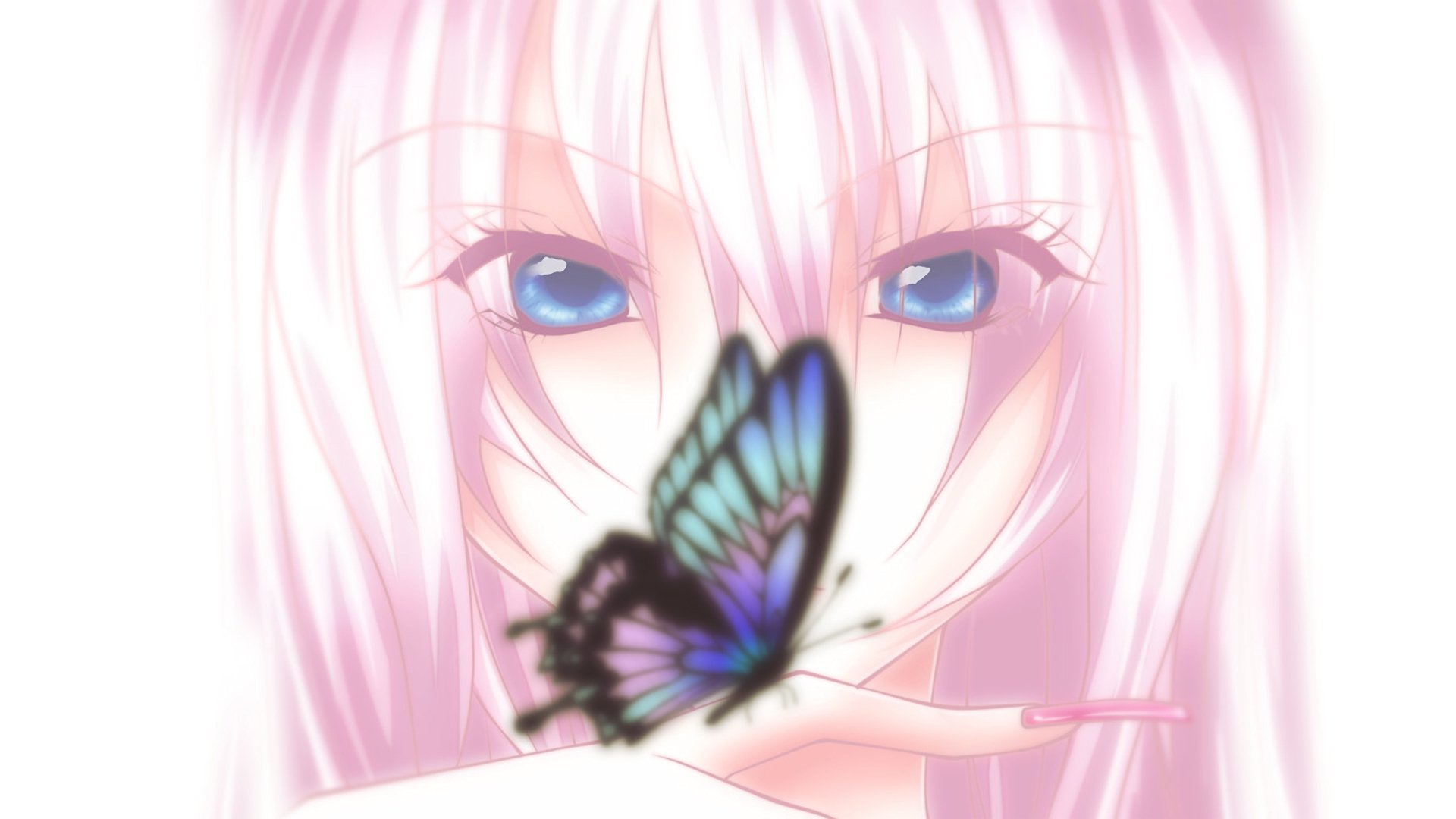 vocaloid megurine luka view butterfly light minimalism