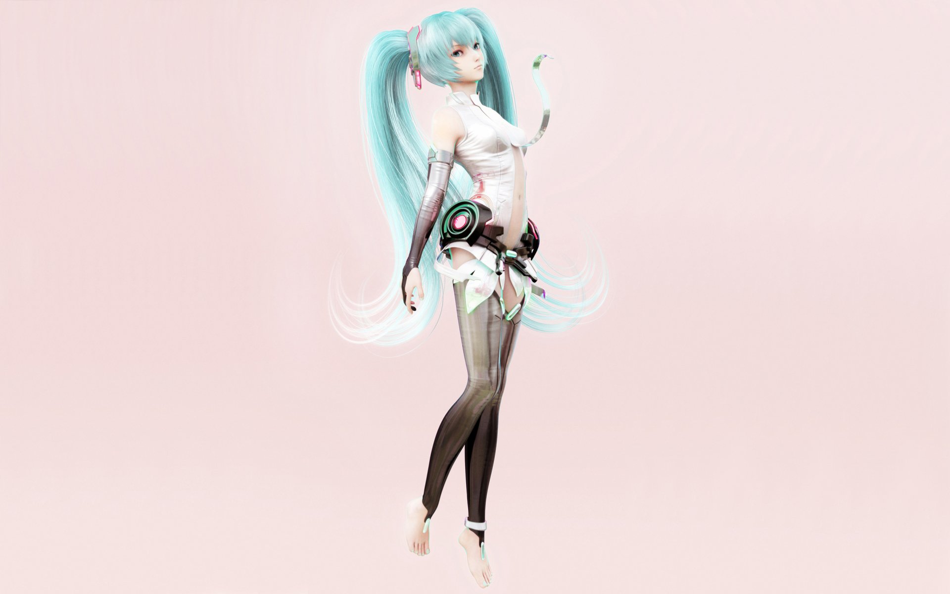 vocaloid hatsune miku mädchen rendering minimalismus