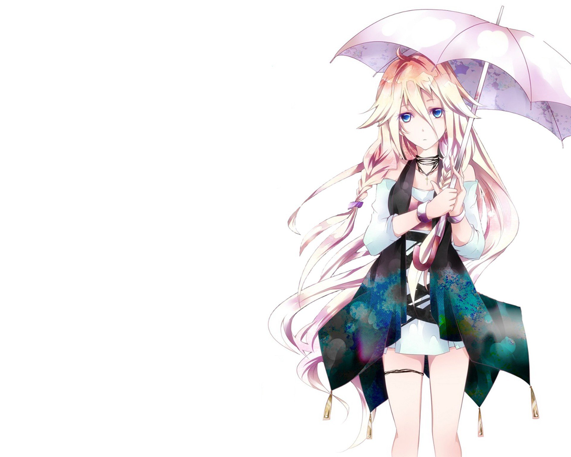 chica ia mirada sorpresa paraguas vocaloid vocaloid