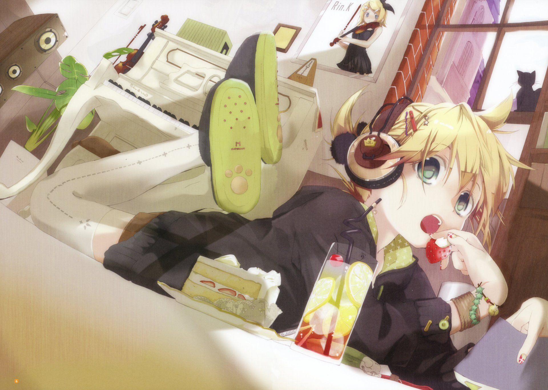 auriculares hekicha vocaloid kagamine rin kagamine len chica