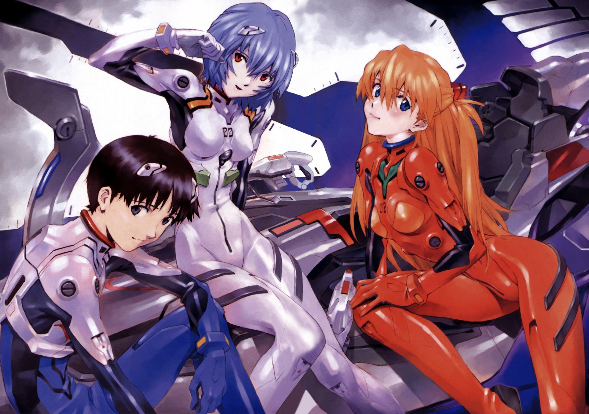 evangelion asuka soryu langley asuka langley soryu ayanami ray ayanami ray ikari shinji eva fille fourrure fourrure costume cockpit cockpit