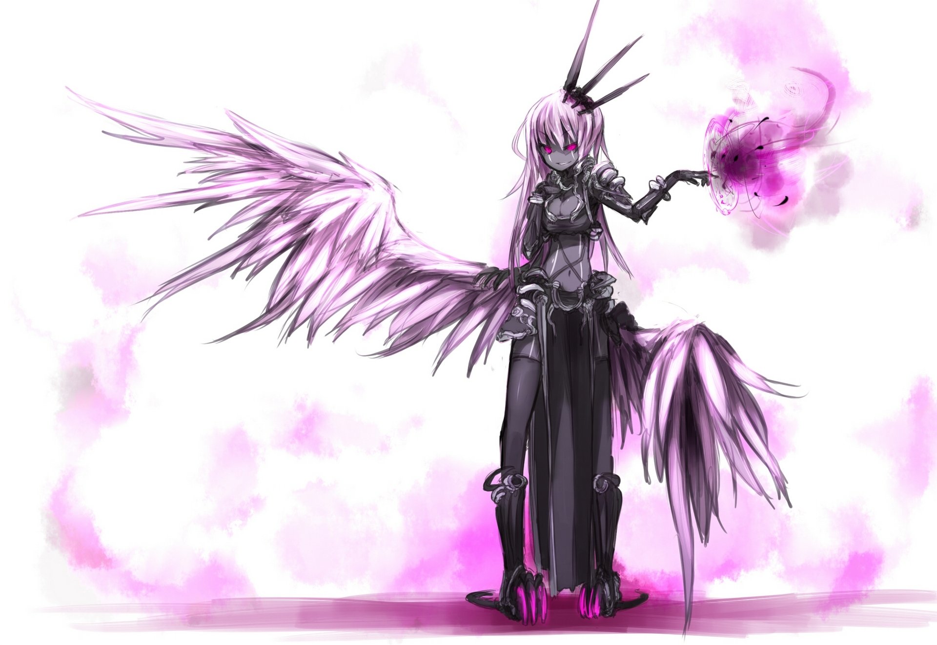 arte shirogane usagi chica alas magia demonio anime