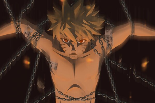 Naruto Uzumaki is chained up