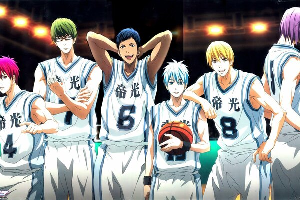 Anime art of basketball club beautiful boys