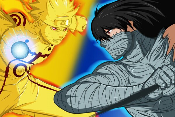 Naruto vs ichigo Bitwa niebieskiego i żółtego