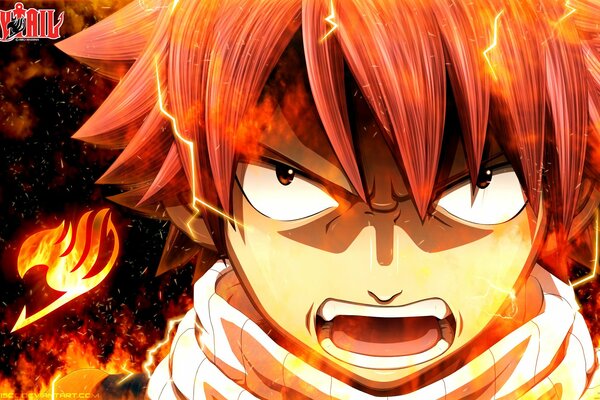 Anime Fairy Tail Natsu è furioso