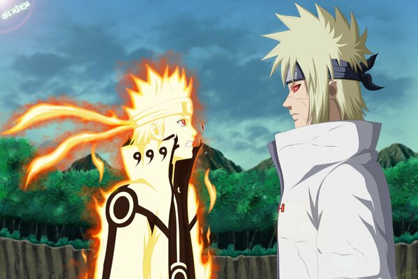 Naruto Uzumaki y namikaje Minato