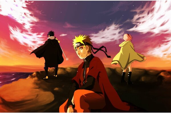 Image art of Naruto on the background of the sea